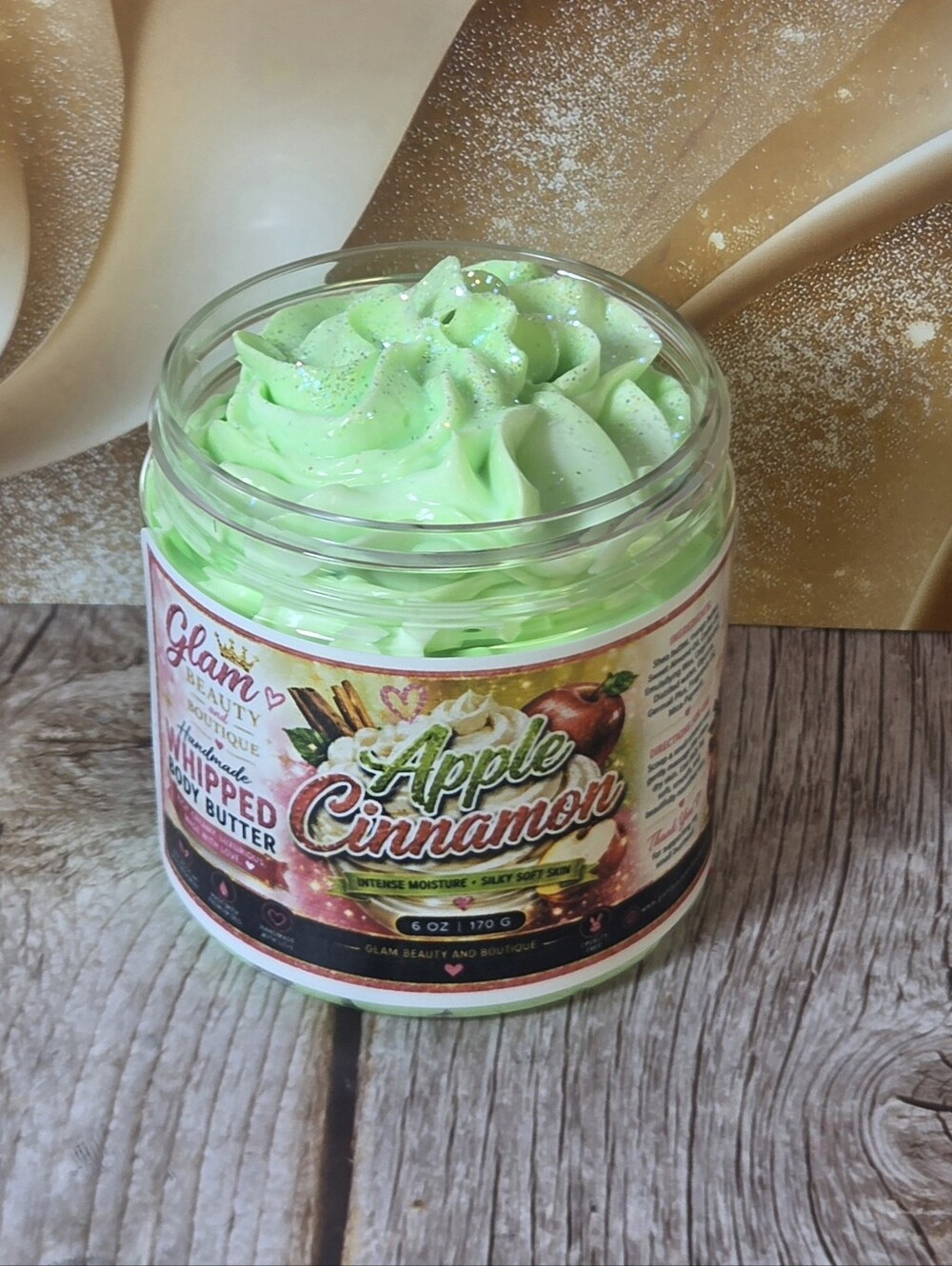 Vanilla Apple Cinnamon Whipped Body Butter. Handmade Shea, Cocoa & Mango Bu